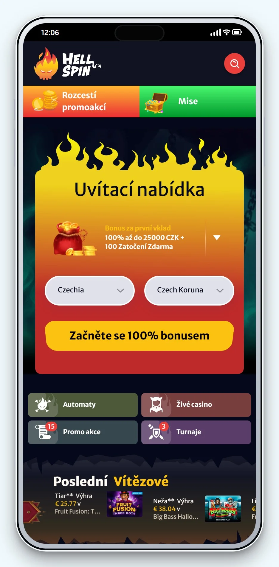 bankovní převod kasino: HellSpin na mobilu, lobby