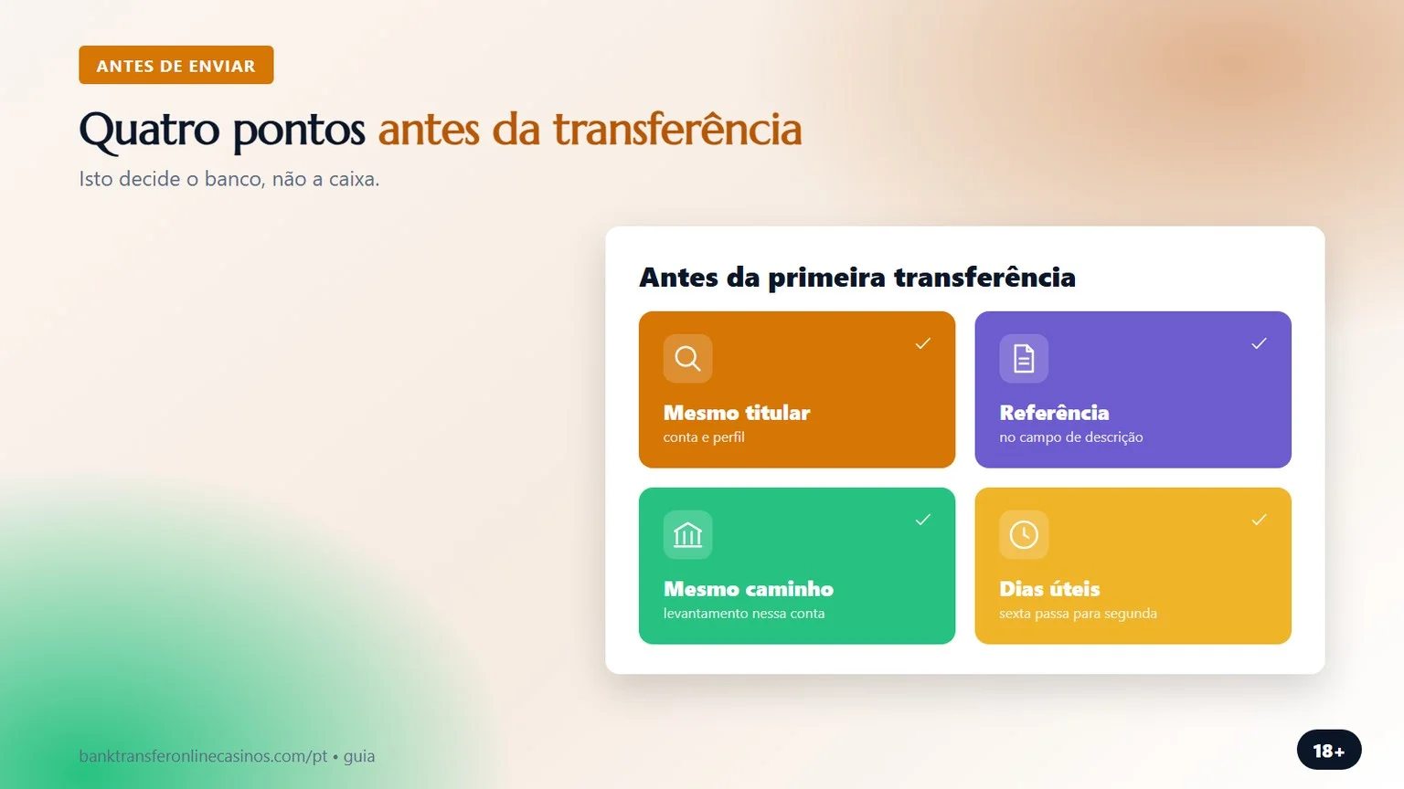 depósito por transferência bancária casino: quatro pontos
